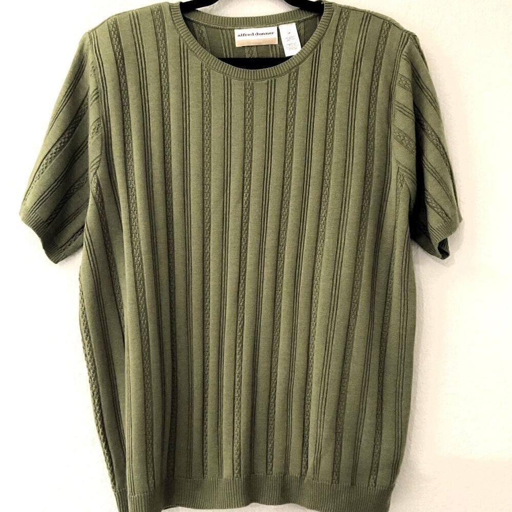 VINTAGE ALFRED DUNNER SHORT SLEEVE SWEATER TOP 1X